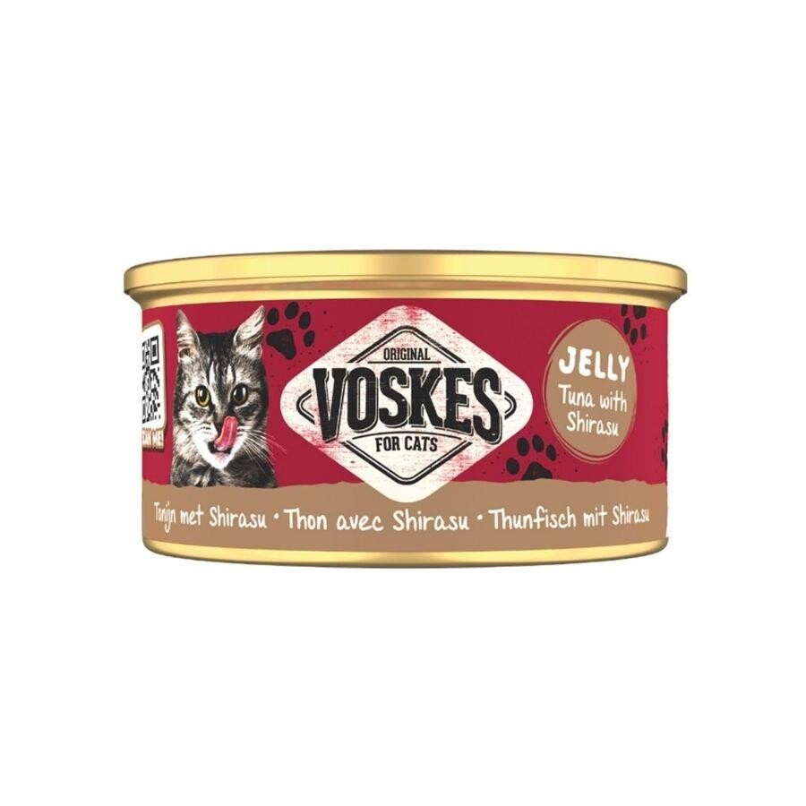 Voskes Jelly Ton Balığı Ve Şirasu Yetişkin Kedi Konservesi 85 GR | SRC: Barcode: 8711242016460